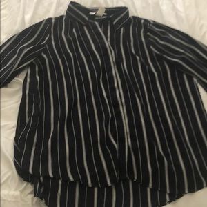 Striped long sleeve blouse